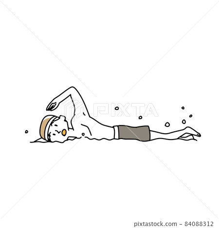 一個穿著泳衣游泳的男人 一個穿著泳衣游泳的男人 84088312