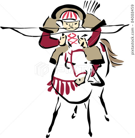 Samurai riding a horse 84088459