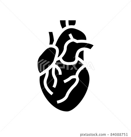 heart human organ glyph icon vector illustration heart human organ glyph icon vector illustration 84088751