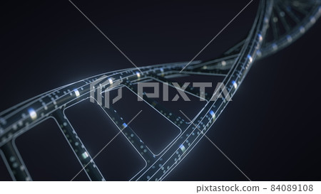 Hi-tech DNA molecule, 3D rendering 84089108