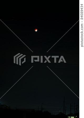Lunar eclipse and utility pole Lunar eclipse and utility pole 84089434