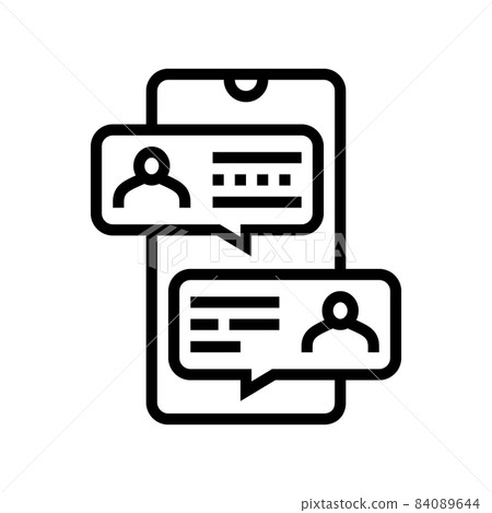 mobile chatting line icon vector illustration mobile chatting line icon vector illustration 84089644