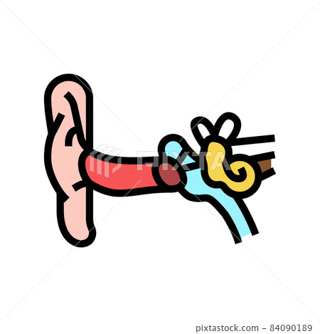 ear human organ color icon vector illustration 84090189