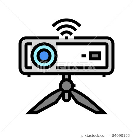 smart wi-fi mini projector color icon vector illustration 84090193