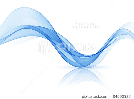 Abstract color blue wave design element on light background. Scientific or technological design Abstract color blue wave design element on light background. Scientific or technological design 84090523
