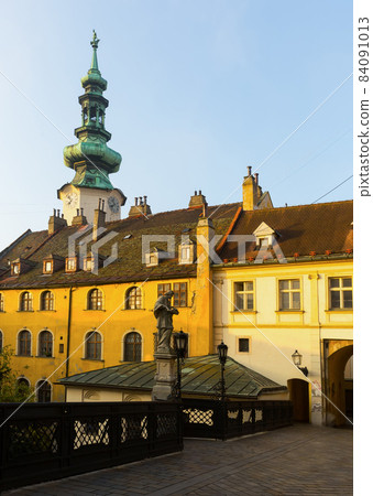 Michael gate with a tower in the old town of Bratislava 84091013