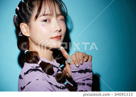 Beauty portrait of young female seal makeup 84091313