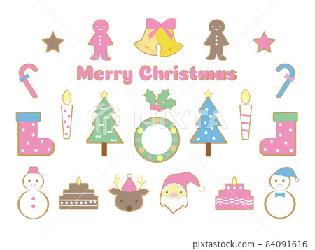 Pastel Christmas material with icing cookie style Pastel Christmas material with icing cookie style 84091616