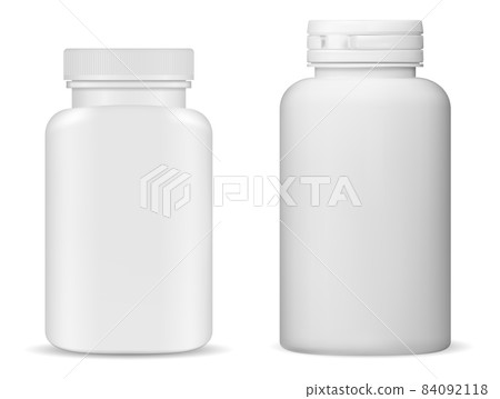 Supplement bottle mockup. Vitamin pill bottle 84092118