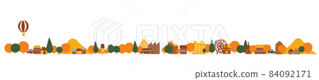 Illustration of colorful townscape (autumn color) 84092171