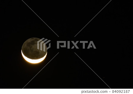 Hakushu-cho, Hokuto-shi, moon age 26.7, moon with a thin earthlight 84092187