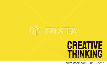 The  creative thinking word on yellow background for idea concept 3d rendering 84092244