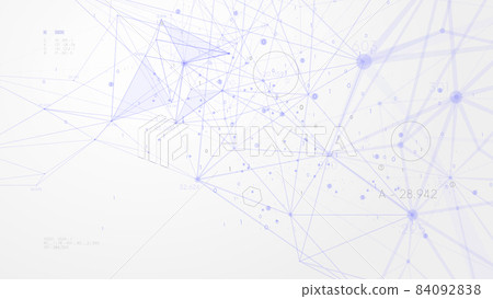 Connected dots and lines polygons plexus, futuristic technology for processing information flow, digital big data network, vector illustration Connected dots and lines polygons plexus, futuristic technology for processing information flow, digital big data network, vector illustration 84092838