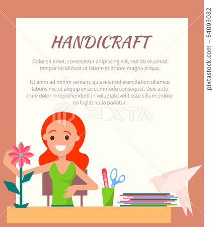Handicraft Colorful Poster, Cute Artistic Woman 84093082