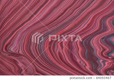 Abstract fluid art background dark red and blue colors. Liquid marble. Acrylic painting with wine gradient. 84093467