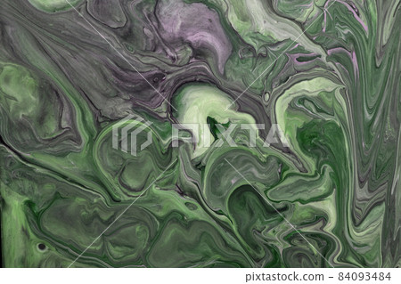 Abstract fluid art background dark green and olive colors. Liquid marble. Acrylic painting with gray gradient and splash Abstract fluid art background dark green and olive colors. Liquid marble. Acrylic painting with gray gradient and splash 84093484