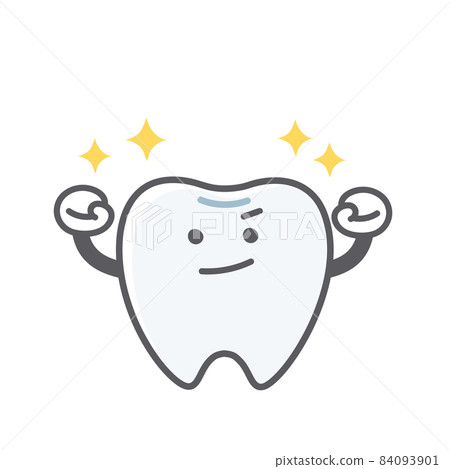 健康耐用牙齒的簡單可愛插圖 84093901
