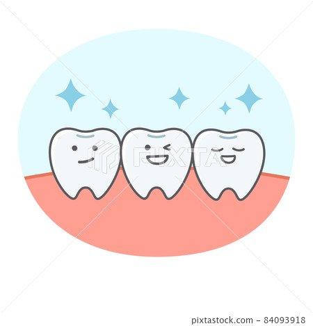 Simple and cute illustrations of teeth and gums Simple and cute illustrations of teeth and gums 84093918