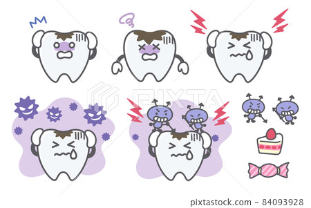 Facial expression set for tooth decay Facial expression set for tooth decay 84093928