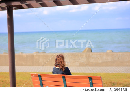 從Noukaiyo公園看到的平靜的日本海 84094186