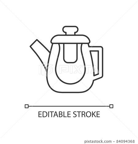 Hot tea kettle line icon, Stock vector