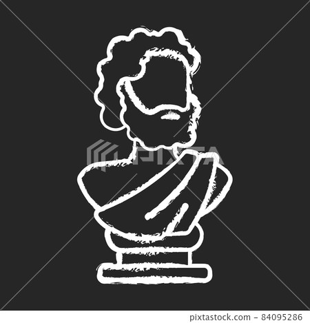 Ancient statue chalk white icon on black - Stock Illustration [84095286]  - PIXTA