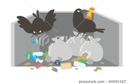 一隻毀壞垃圾場的烏鴉 84095387