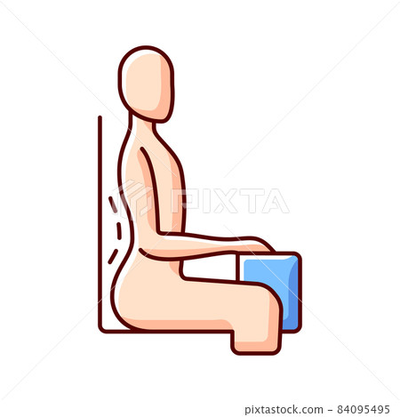 Unnatural sitting position RGB color icon Stock Illustration