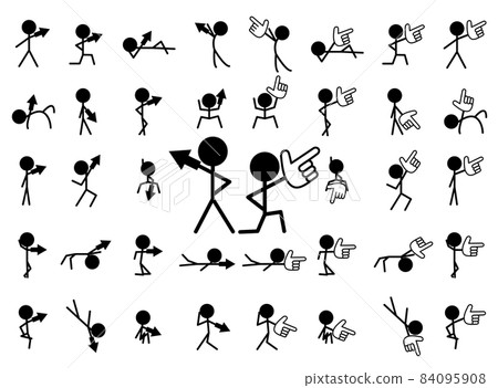 Arrow and pointing stickman version 1 84095908