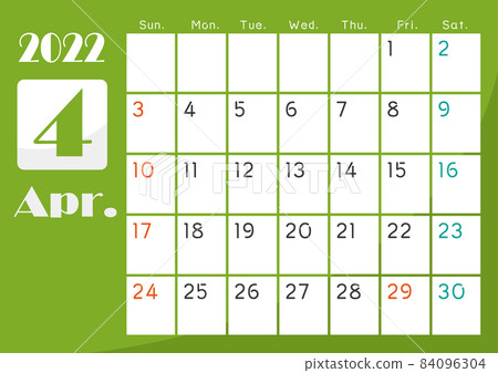 2022 colorful calendar April 2022 colorful calendar April 84096304