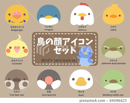 Bird face icon set 84096825