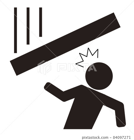 Fall caution icon. Illustration of falling objects falling. Safety image. 84097271
