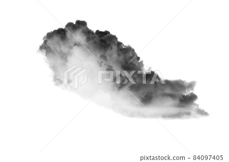 Collections of separate white clouds on a black background have real clouds. White cloud isolated on a black background realistic cloud. white fluffy cumulus cloud isolated cutout on black background. 84097405
