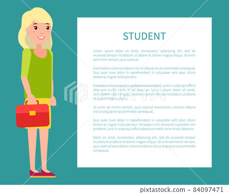Student Girl Poster with Fill Form for Text Case Student Girl Poster with Fill Form for Text Case 84097471