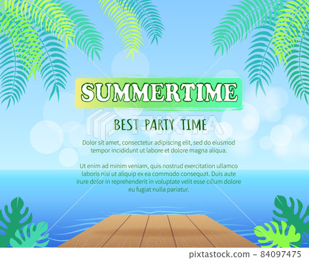 Best Summertime Party Promo Poster with Palms Best Summertime Party Promo Poster with Palms 84097475