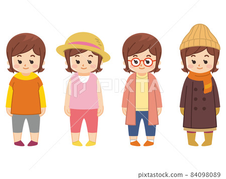 Seasonal coordination, clothing, young women 84098089