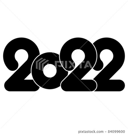 2022 text design. Cover of business diary for 2022. Brochure design template, card, banner. Vector illustration. Isolated on white background. 84099600