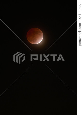 Partial lunar eclipse while being blocked by clouds Almost total 84100299