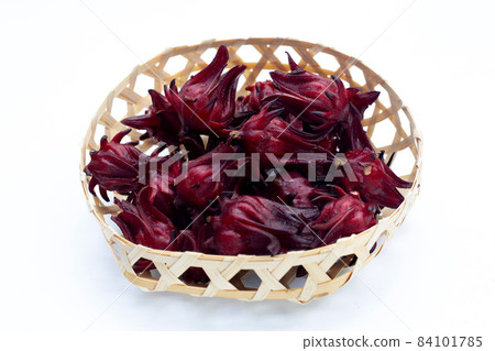 Roselle flower isolated on white background. 84101785