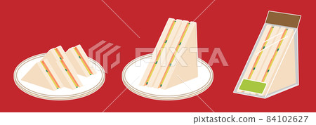 Ham cucumber sandwich set triangle (with white border) 84102627