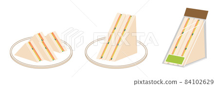 Ham cucumber sandwich set triangle 84102629