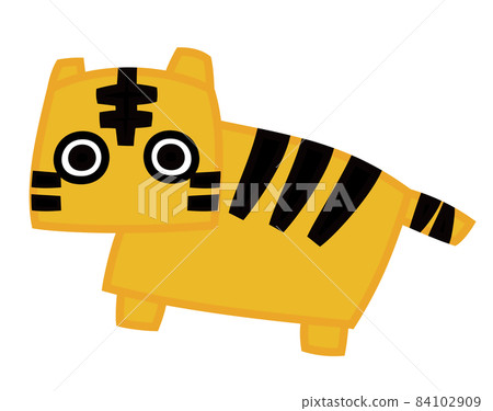 可用於新年賀卡的可愛老虎的簡單插圖 可用於新年賀卡的可愛老虎的簡單插圖 84102909