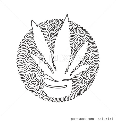 Single one line drawing potted snake plant for home decor logo identity. Fresh evergreen perennial plant concept for plant icon. Swirl curl circle background style. Continuous line draw design vector Single one line drawing potted snake plant for home decor logo identity. Fresh evergreen perennial plant concept for plant icon. Swirl curl circle background style. Continuous line draw design vector 84103131