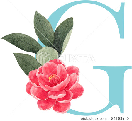 Floral pastel watercolor style. Blooming spring floral card. Alphabet A-Z are isolated Floral pastel watercolor style. Blooming spring floral card. Alphabet A-Z are isolated 84103530