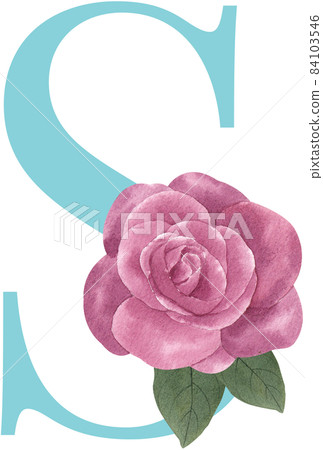 Floral pastel watercolor style. Blooming spring floral card. Alphabet A-Z are isolated Floral pastel watercolor style. Blooming spring floral card. Alphabet A-Z are isolated 84103546