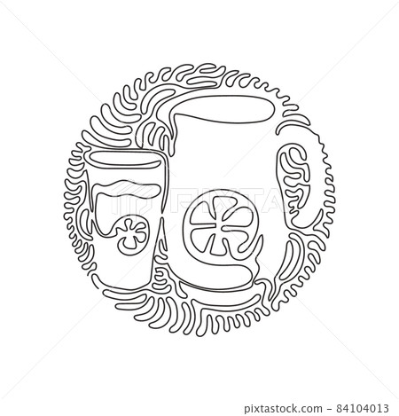 Lemonade glass and pitcher with lemons ice Vector Image