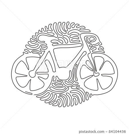 Continuous one line drawing Bicycle. Bike icon. Cycling concept. Sign for bicycles path Isolated. Trendy flat style for graphic design, logo. Swirl curl circle background style. Single line draw Continuous one line drawing Bicycle. Bike icon. Cycling concept. Sign for bicycles path Isolated. Trendy flat style for graphic design, logo. Swirl curl circle background style. Single line draw 84104436