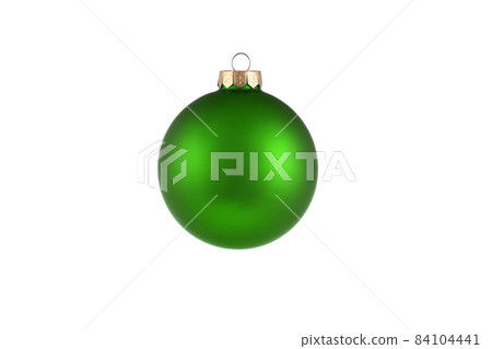 Green Christmas ball isolated on white background. Happy New Year baubles bombs bulbs colorful decoration. Xmas glass ball. Poster, banner, cover card, brochure design for christmas tree. Green Christmas ball isolated on white background. Happy New Year baubles bombs bulbs colorful decoration. Xmas glass ball. Poster, banner, cover card, brochure design for christmas tree. 84104441