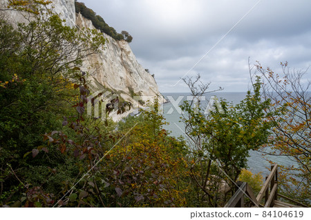 Beautiful chalk cliffs at Mons Klint in Denmark Beautiful chalk cliffs at Mons Klint in Denmark 84104619