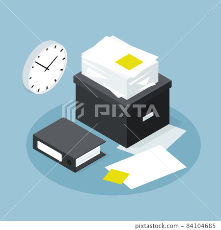Isometric Paper Database Storage Illustration - Stock Illustration ...